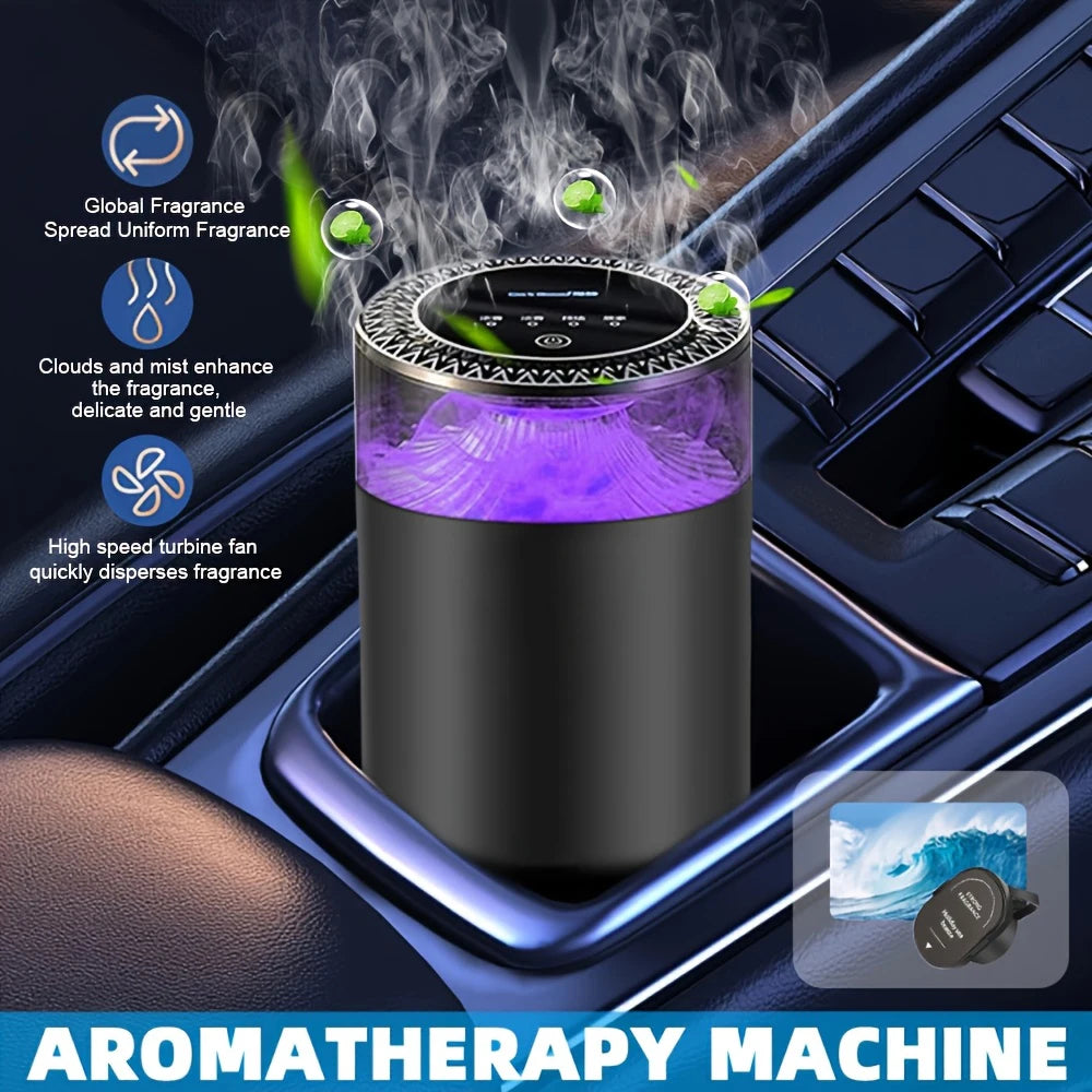 Smart Car Fragrance Diffuser Rechargeable Air Diffuser Auto Air Freshener Cloud Mist with RGB Light Car Interior Deodorizer